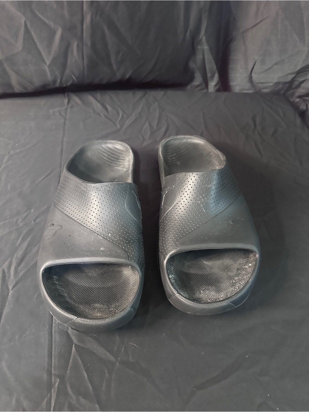 Men's Black Slide Sandals - Comfortable Casual Slip-Ons-Jordan brand size L